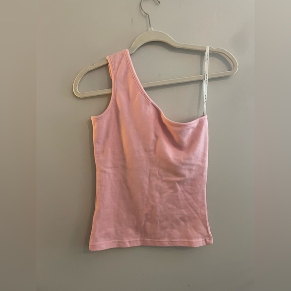 Vintage Energie Light Pink One Shoulder Tank with Built In Bra - Picture 4 of 4